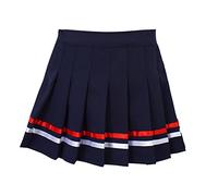Nimiya Kinder Mädchen Karierter Rock A-Linie Überknie Faltenrock Mit Innenhose JK Uniformrock Schulmädchen Uniform Freizeitanzug Alltag Gr. 92-164 C Dunkelblau&Bunt 164-170