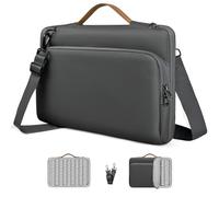 NIMOSA 15.6 Zoll Laptoptasche mit Full-Air Cushion Schutz, Wasserdichte Laptop Arbeitstasche, mit Schulterriemen Aktentasche Herren，Metallschließen YKK-Reißverschluss,Kompatibel mit MacBook-Grau.