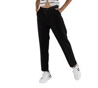 Nina Carter Damen Chino Hose Slim Fit - Elegante Stoffhose im Cigarette Fit mit Stretch Baumwolle, Business & Freizeit Hose mit Gürtelschlaufen (Schwarz (D002-1), M)