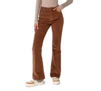 Nina Carter J221 Damen Hochtaillierte Bootcut Stretch-Cordhose aus Samtigem Kordel Vintage Schlaghose Cordjeans (Schokoladenbraun (J221-26), S)