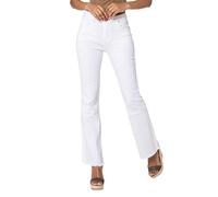 Nina Carter J230 Damen Jeanshosen High Waist Slim Fit Bootcut Jeans mit Ausgefranstem Beinabschluss (Weiß (J230-2), S)