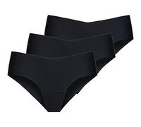 Nina von C. 3 x Damen Secret Basic Hipster Hip Slip Sport Farben zur Auswahl, Farbe:schwarz, Grösse:S - 36