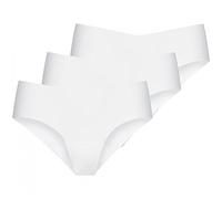 Nina von C. 3 x Damen Secret Basic Hipster Hip Slip Sport Farben zur Auswahl, Farbe:Weiss, Grösse:S - 36