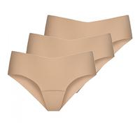 Nina von C. 3 x Damen Secret Basic Hipster Hip Slip Sport Farben zur Auswahl, Grösse:S - 36, Farbe:Caramel/Nude
