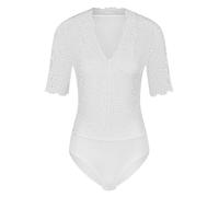Nina von C. Spitzen Body Trachtenbody Hanna | Dirndl-Body mit femininer floraler Spitze | geeignet als Dirndlblusen-Ersatz oder zur Lederhose | 46 Weiss