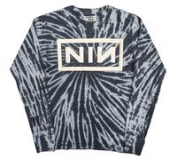 Nine Inch Nails T Shirt Band Logo Nue offiziell Unisex Long Sleeve Dip Dye Blau XXL