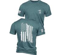 Nine Line T-Shirt mit amerikanischer Flagge für Herren, hergestellt in den USA, patriotisches Hemd, 9 Linien, Militär-Veteranen-Shirt, Freedom Shirt, Hell, blau, 3X-Groß