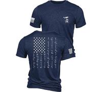 Nine Line The Pledge Unisex Patriotisches T-Shirt - Liberty and Justice for All - Pledge of Alegiance to The Flag, Marineblau, XX-Large