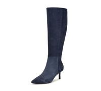 Nine West Damen Kimdee 9x9 Wide Calf Kniehohe Stiefel, Navy Suede 400, 38 EU