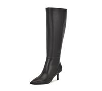 Nine West Damen Kimdee 9x9 Wide Calf Kniehohe Stiefel, Schwarzes Leder 001, 35 EU