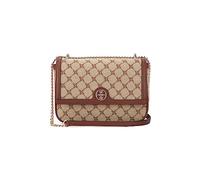 Nine West Damen Kyelle Convertible Chain Crossbody Flap Umhängetasche, Mokka-Logo, Mahagoni