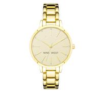 Nine West Women's Crystal Accented Bracelet Watch Gold