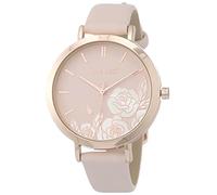Nine West Women's Floral Dial Strap Watch Pink/Rose Gold