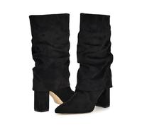 Nine West Women's Francis Mid Calf Boot, Schwarz 002, 38.5 EU