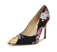 Nine West Women's Fresh Pointy Toe Pump, Black Rose Multi 002, 39 EU