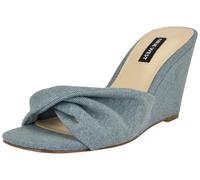 NINE WEST Women's Nikhil Wedge Sandal, Light Blue Denim 450, 36.5 EU