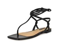 Nine West Women's Norta Flat Sandal, Schwarz 001, 38 EU