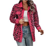 Ninedayx Shacket für Damen, Übergröße, kariertes Hemd, übergroßes Hemd, lässiges Boyfriend-Oberteil, Herbst-Outwear, Reverskragen, bedruckt, langärmelig, klassisches Geschenk für 2024, rot, 3XL