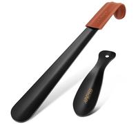 NINEMAX Schuhlöffel Lang, 42cm Langer Schuhanzieher Metall, Klein Schulöffel Stabil （2er Pack）