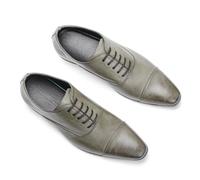 Ninepointninetynine Anzugschuhe for Herren, for Schnüren, spitzer, brünierter Zehenbereich, Kunstleder, Kappenkappe, niedriger Schaft, Blockabsatz, Gummisohle, rutschfest, rutschfest, Business (Color