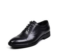 Ninepointninetynine Dress Oxford formelle Schuhe für Herren, Schnürschuh, Zehenkappe, runde Zehenpartie, echtes Leder, rutschfest, niedrig, rutschfest, Business, Schwarz , 42 2/3 EU