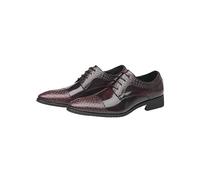 Ninepointninetynine Formelle Oxford-Schuhe for Herren, for Schnüren, spitzer Zehenbereich, Patchwork, Cap-Toe-Derby-Schuhe, rutschfest, rutschfest, rutschfest, klassisch (Color : Claret, Size : 40 E