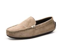 Ninepointninetynine Herren-Loafer, Wildleder-Mokassins, Mokassins for Fahren, leichte, Bequeme, rutschfeste, modische Slip-on-Schuhe (Color : Khaki, Size : 42 EU)