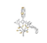 NINGAN 925 Sterling Silber Charme Lebensbaum Anhänger Perle kompatibel mit Frauen Armband Perle Charme, Familie, Freunde, Mutter Geburtstagsgeschenk