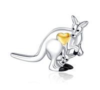 NINGAN 925 Sterling Silber Perlen Charm Känguru Mutter und Baby Charms Kompatibel mit Damenarmband Halskette Geburtstagsgeschenk