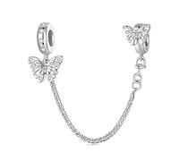 NINGAN 925 Sterling Silber Sicherheitskette Schmetterling Charm Perlen Geeignet für Damenarmband