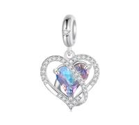 NINGAN 925 Sterling Silber verwebt herzförmige Charme Anhänger, kompatibel mit Frauen Armband 5A Zirkon Perle, Valentinstag Geburtstagsgeschenk