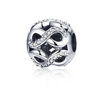 NINGAN "I love you (I love you)" Herz Perle Charme Damen Sterling Silber 925 Herz Charme und 5A Zirkon kompatible europäische Armband (Hohlkugel)