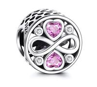 NINGAN Ich liebe dich für immer Charme-Charms-Anhänger 925 Sterling Silber Charm Bead für Chamilia und europäische Armbänder und Halskette (Unendlichkeit Liebe Herz)