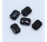 NingPower 24 Stück Achteckige Rechteckige Strasssteine Mehrere Facetten Spitze Unterseite Künstlicher Kristall Edelsteine, Geeignet für Kunsthandwerk Projekte, Aufnähen, 18mm X 27mm, Schwarz