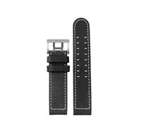 NINOMA 20 22 Kompatibel mit Hamilton Khaki Aviation Watch H77616533 H70615733 Uhrenarmband aus echtem Leder Jazz Field Herrenarmband-Stil(A black silver,20mm)