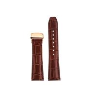 NINOMA 20 mm 22 mm Universal-Uhrenarmband aus echtem Leder, kompatibel mit Maurice Lacroix MP6528 Pontos PT6158, Rindslederarmband mit Schnallenstil(Brown-rosegold,22mm)