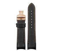 NINOMA 22 mm 23 mm 24 mm Kalbsleder-Uhrenarmband mit gebogenem Ende, kompatibel mit Tissot-Uhrengürtel 1853 COUTURIER T035627A T035407A T035439 Herrenarmband(Orange line rk,24mm)