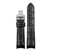 NINOMA 22 mm 23 mm 24 mm Kalbsleder-Uhrenarmband mit gebogenem Ende, kompatibel mit Tissot-Uhrengürtel 1853 COUTURIER T035627A T035407A T035439 Herrenarmband(Black sk,24mm)