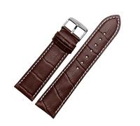 NINOMA Echtleder-Uhrenarmband for Männer und Frauen, kompatibel mit Armani AR1945 1946 AR2500 2502 1981, Rindsleder-Uhrenarmband, 14 18 20 22 mm Armband(Brown white-silver,18mm)