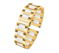 NINOMA Edelstahl in Keramik Armband 12mm 13mm 14 15 16 17 18 19 20 21 22mm Uhrenarmband Damen Herren Mode Schnellverschluss Armband(Colour 5,14mm)