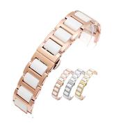 NINOMA Edelstahl in Keramik Armband 12mm 13mm 14 15 16 17 18 19 20 21 22mm Uhrenarmband Damen Herren Mode Schnellverschluss Armband(Colour 3,12mm)