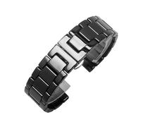 NINOMA Keramikarmband 14 mm 16 mm 18 mm 20 mm 21 mm 22 mm, kompatibel mit Seiko Tissot Universal-Armbändern for Herren und Damen, Schwarz(Noir,14mm)