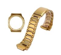 NINOMA Modifiziertes Lünettenarmband, kompatibel mit Casio G-Shock Ga-2100, Edelstahl-Uhrenarmband, Metallgehäuse, Ga2100, Ga2110, Ga-b2100, Herrenzubehör(Gold case-strap)