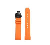 NINOMA Orange Schwarz Blau Silikon Uhr Zubehör Kompatibel Mit Citizen Promaster Serie JY8078/8074/8085 Gummi Armband 22mm PinBuckle Strap(Orange-Black)