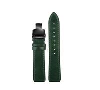 NINOMA Retro-Armband aus echtem Leder, kompatibel mit Casio A158W A168 / F91w / AE-1200WHD/A158/A159/A169/AE1200, Vintage-Uhrenarmband(Green black)