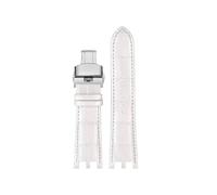 NINOMA Uhrenarmband kompatibel mit Versace VRACECHRONO Serie GMT, doppelt konkave und konvexe Schnittstelle, Kalbsleder-Uhrenarmband, Uhrenzubehör, 24 mm Armband(White sk)