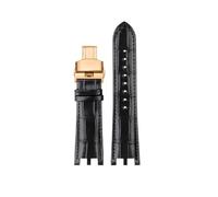 NINOMA Uhrenarmband kompatibel mit Versace VRACECHRONO Serie GMT, doppelt konkave und konvexe Schnittstelle, Kalbsleder-Uhrenarmband, Uhrenzubehör, 24 mm Armband(Black rk)