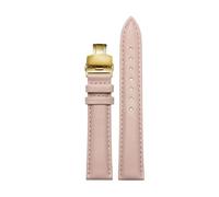 NINOMA Weiches Echtleder-Uhrenarmband 12 mm 14 mm 15 16 mm 18 mm Damenarmband mit Schmetterlingsschnalle, kompatibel mit Tissot, Longines, Casio, Fossil(Light pink rose gold,20mm)