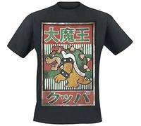 Super Mario T-shirt Black Bowser Kanji Mens Black-S