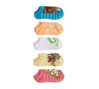 Nintendo Damen Animal Crossing 5 Pack No Show Casual-socks, Yellow Stripe Multi, Fits Sock Size 9-11 Fits Shoe Size 4-10.5 EU